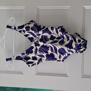 Kate Spade New York Sold Out Zigzag Floral Bow-strap V-neck One-piece